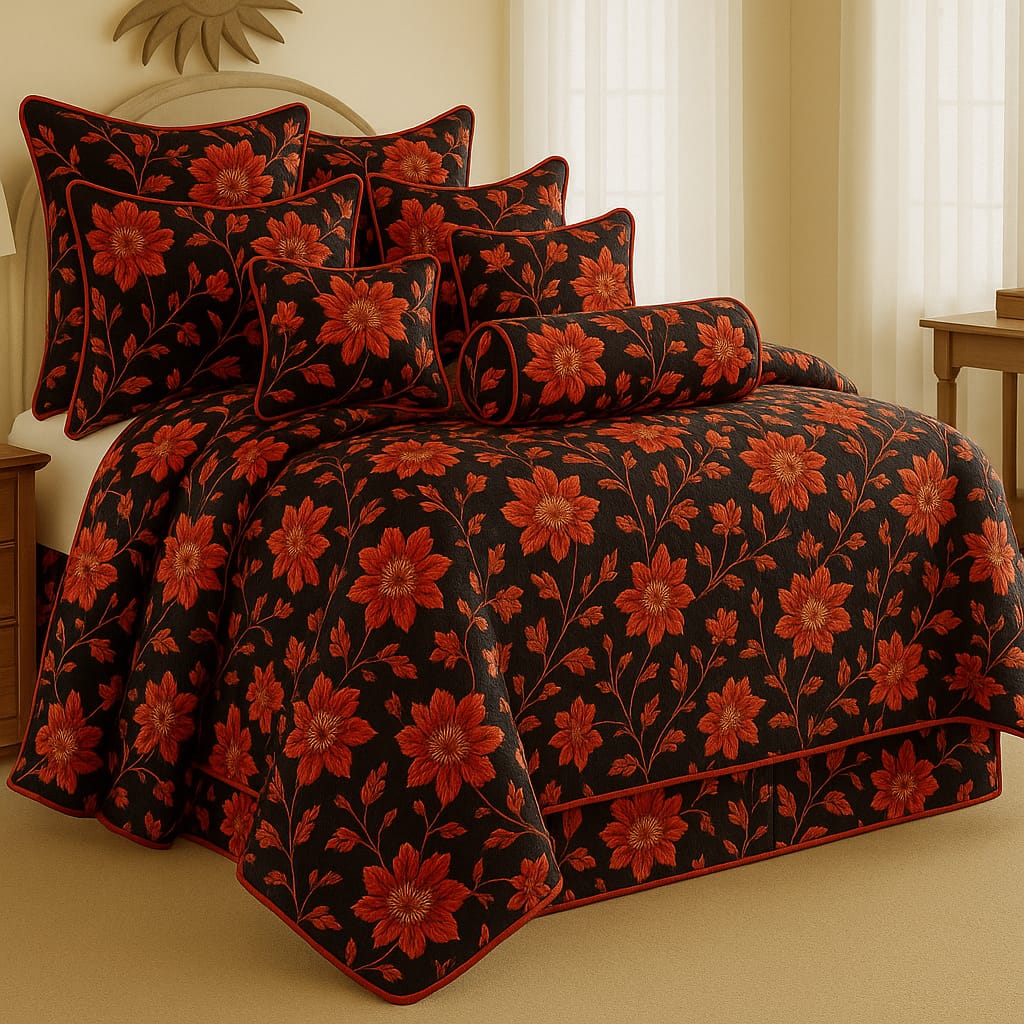 Red Garden 9-Piece Comforter Set